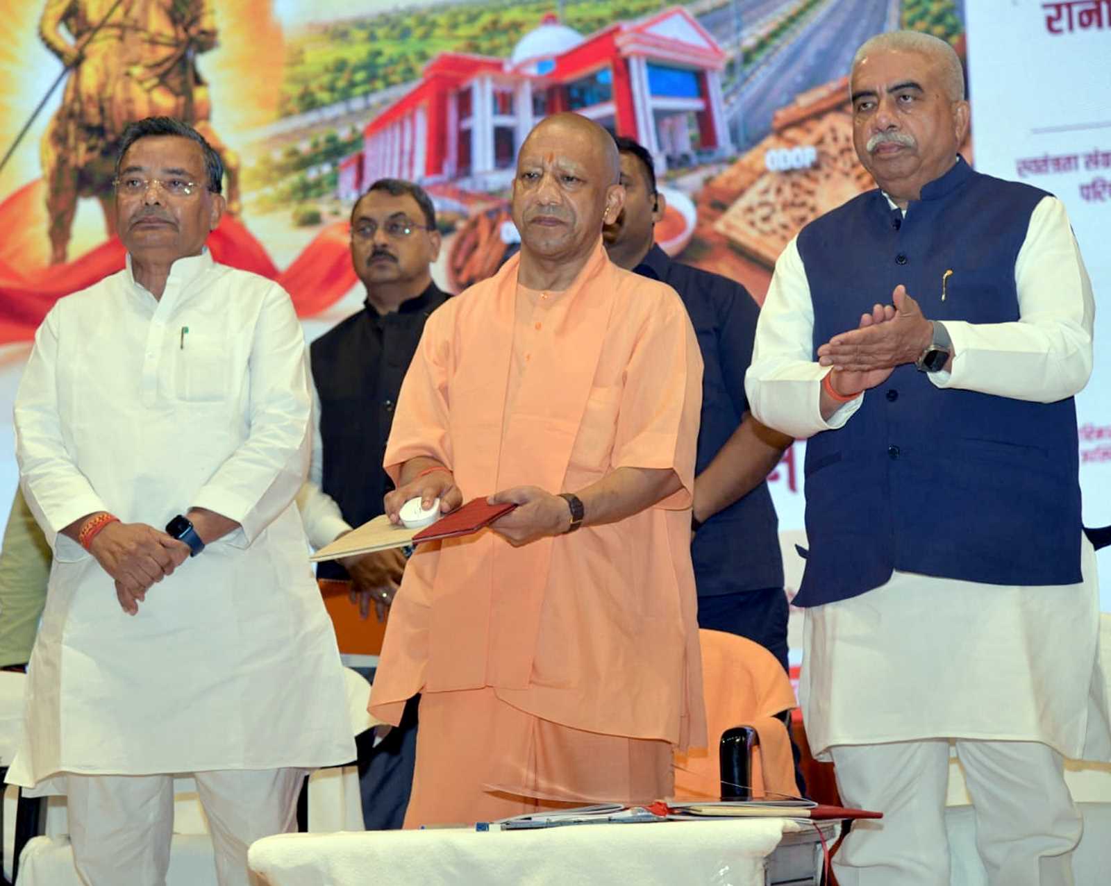 Hon'ble Chief Minister Yogi Adityanath ji inaugurating the Bhaav Samarpan ceremony and the newly constructed Rana Beni Madhav Bakhsh Singh Memorial Auditorium at a cost of ₹21 crore+ on the 222nd birth anniversary of Awadh Kesari Rana Beni Madhav Bakhsh Singh ji, the immortal hero of the first freedom struggle of 1857, in Raebareli on August 24, 2026.